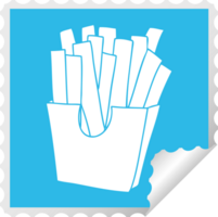 square peeling sticker quirky cartoon french fries png