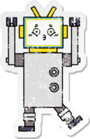 beunruhigter Aufkleber eines niedlichen Cartoonroboters png