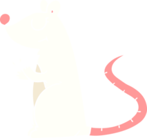 mouse branco de desenho animado de estilo de cor plana png