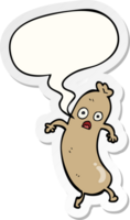 cartoon sausage with speech bubble sticker png