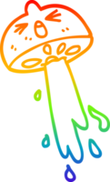 regnbåge lutning linje teckning av en tecknad serie sprutande citron- png