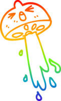 rainbow gradient line drawing of a cartoon squirting lemon png
