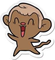 adesivo de um macaco rindo de desenho animado png