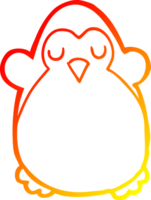 caldo pendenza linea disegno di un' cartone animato pinguino png