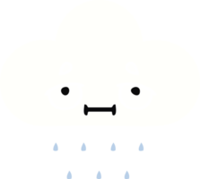 flat color retro cartoon of a rain cloud png