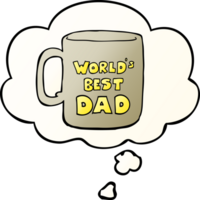 worlds best dad mug with thought bubble in smooth gradient style png