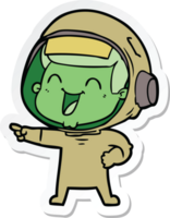 Aufkleber eines fröhlichen Cartoon-Astronauten png