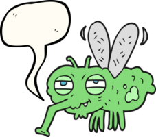 hand drawn speech bubble cartoon fly png