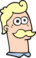 cartoon doodle man with mustache png