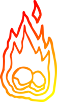 warm gradient line drawing of a cartoon burning coals png