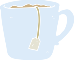 flat color illustration of mug of tea png