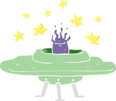 flat color illustration of flying saucer png