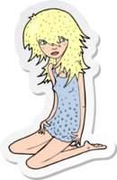 sticker of a cartoon pretty girl png