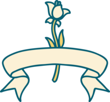 traditional tattoo with banner of a lily png