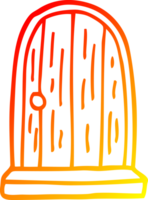 warm gradient line drawing of a cartoon round doorway png