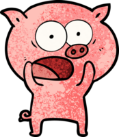 dessin animé cochon criant png