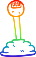 rainbow gradient line drawing of a cartoon gear stick png