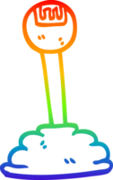 rainbow gradient line drawing of a cartoon gear stick png