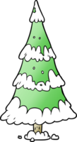 árbol de navidad cubierto de nieve de dibujos animados png