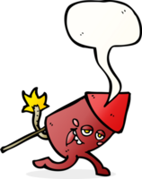 personagem de desenho animado de fogos de artifício com balão png