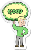 sticker of a cartoon man doing good png