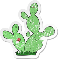 autocollant en détresse d'un cactus de dessin animé png