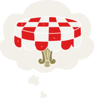 dessin animé table avec pensée bulle dans rétro style png