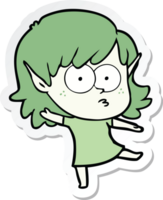 sticker of a cartoon elf girl dancing png