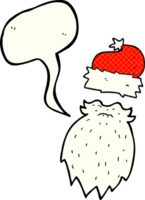 hand drawn comic book speech bubble cartoon santa hat and beard png