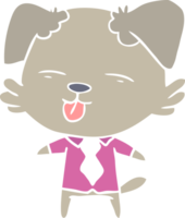 vlak kleur stijl tekenfilm hond in overhemd en stropdas png
