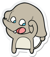 sticker of a cute cartoon elephant png