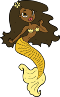 sirena bonita de dibujos animados png