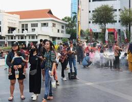 Surabaya - Indonesia, Oct 15 2023 - It can be seen that visitors at Surabaya City Square are very crowded photo