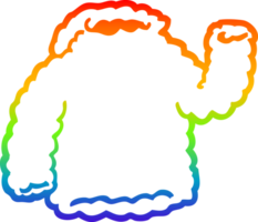 rainbow gradient line drawing of a cartoon fleece hoody png