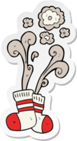 sticker of a cartoon smelly old socks png