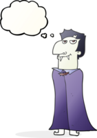 hand drawn thought bubble cartoon vampire png