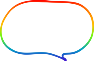 rainbow gradient line drawing of a cartoon expression bubble png