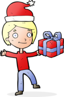 cartoon boy with present png