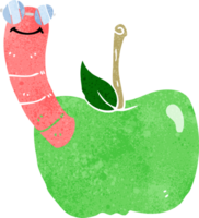 pomme de dessin animé avec ver png