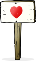 cartoon love heart sign post png