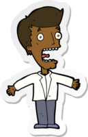 sticker of a cartoon screaming man png