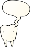 cartoon tooth with speech bubble in smooth gradient style png