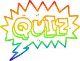 Regenbogen Gradient Linie Zeichnung von ein Karikatur Schriftart Quiz png