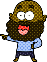 cartoon crazy happy man with beard png