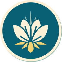 sticker of tattoo in traditional style of a water lily png