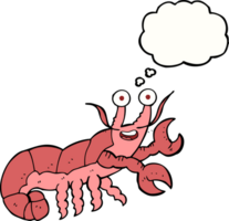 hand drawn thought bubble cartoon lobster png