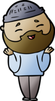 homme barbu heureux de dessin animé png