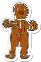 hand drawn sticker cartoon doodle of a gingerbread man png