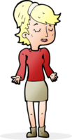 cartoon woman shrugging shoulders png