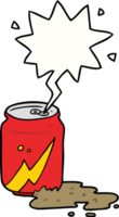 dessin animé pouvez de un soda avec discours bulle png